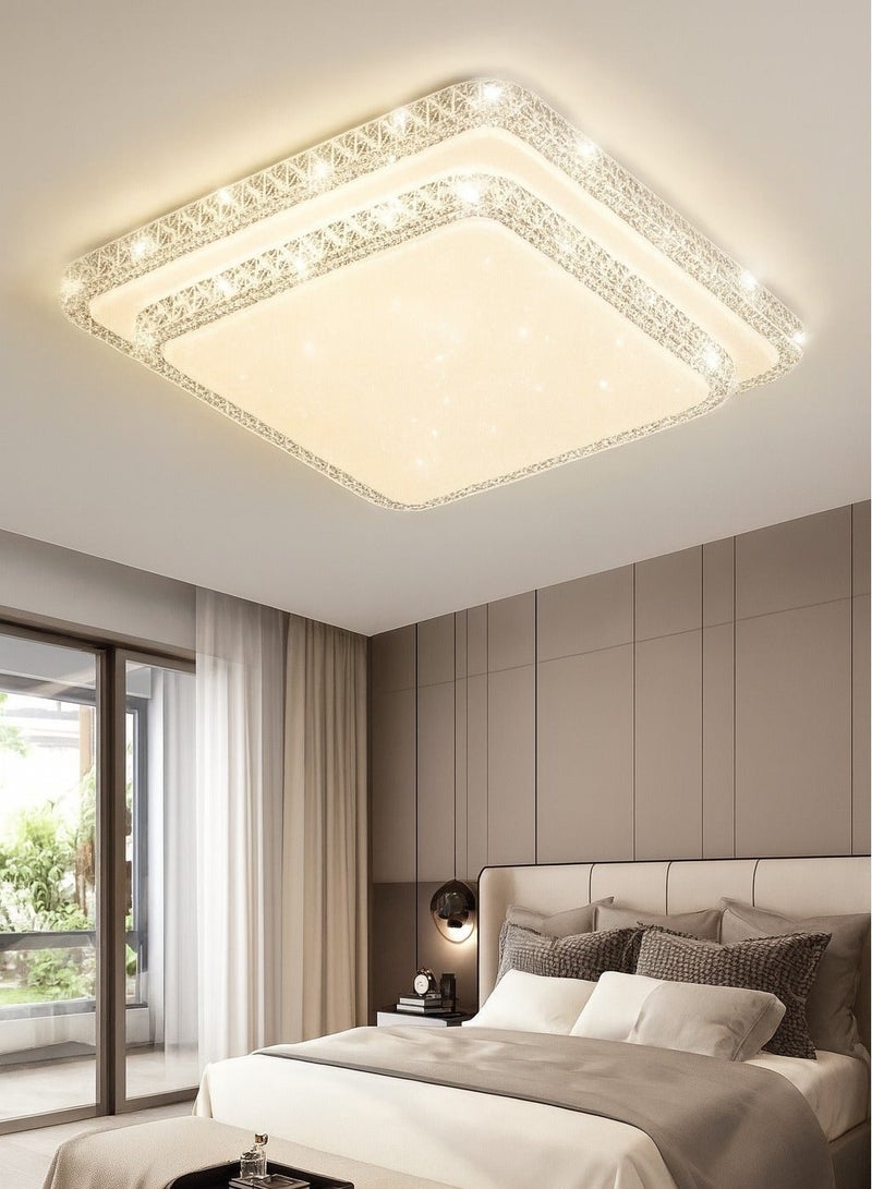 الثريات مصباح سقف LED مربع 50 سم – 3 ألوان إضاءة – تصميم عصري فاخر – إنارة داخلية لغرفة النوم وغرفة المعيشة