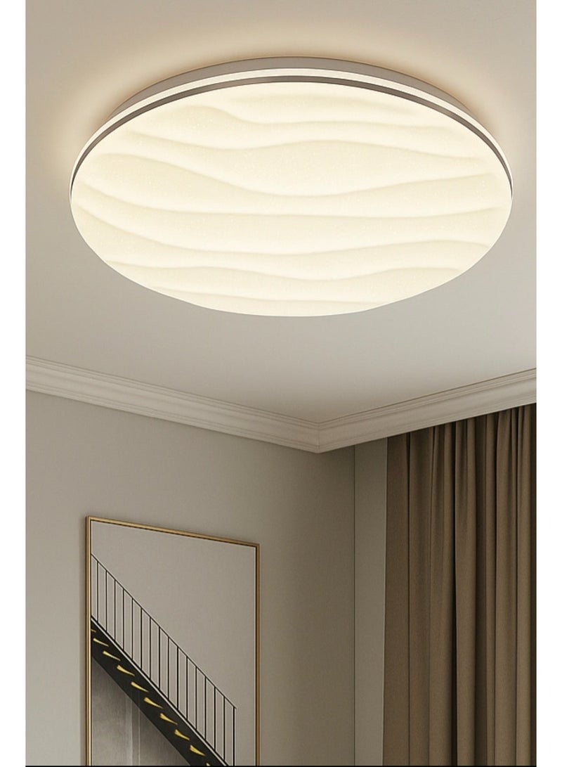 الثريات مصباح سقف LED دائري 40 سم – تصميم عصري مسطح بإضاءة 3 ألوان (أبيض دافئ / طبيعي / بارد) – إنارة مثالية لغرفة النوم والصالة