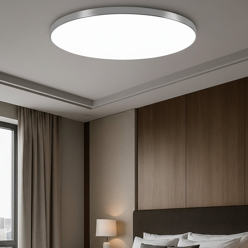 Modern Round LED Ceiling Light – silver & Bright Lighting | LED مصباح سقف فضي دائري مودرن إضاءة بتصميم أنيق