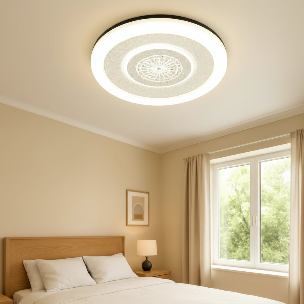 Modern Round LED Ceiling Light 50cm 3-Color | مصباح سقف LED دائري مودرن 50 سم ثلاثي الألوان