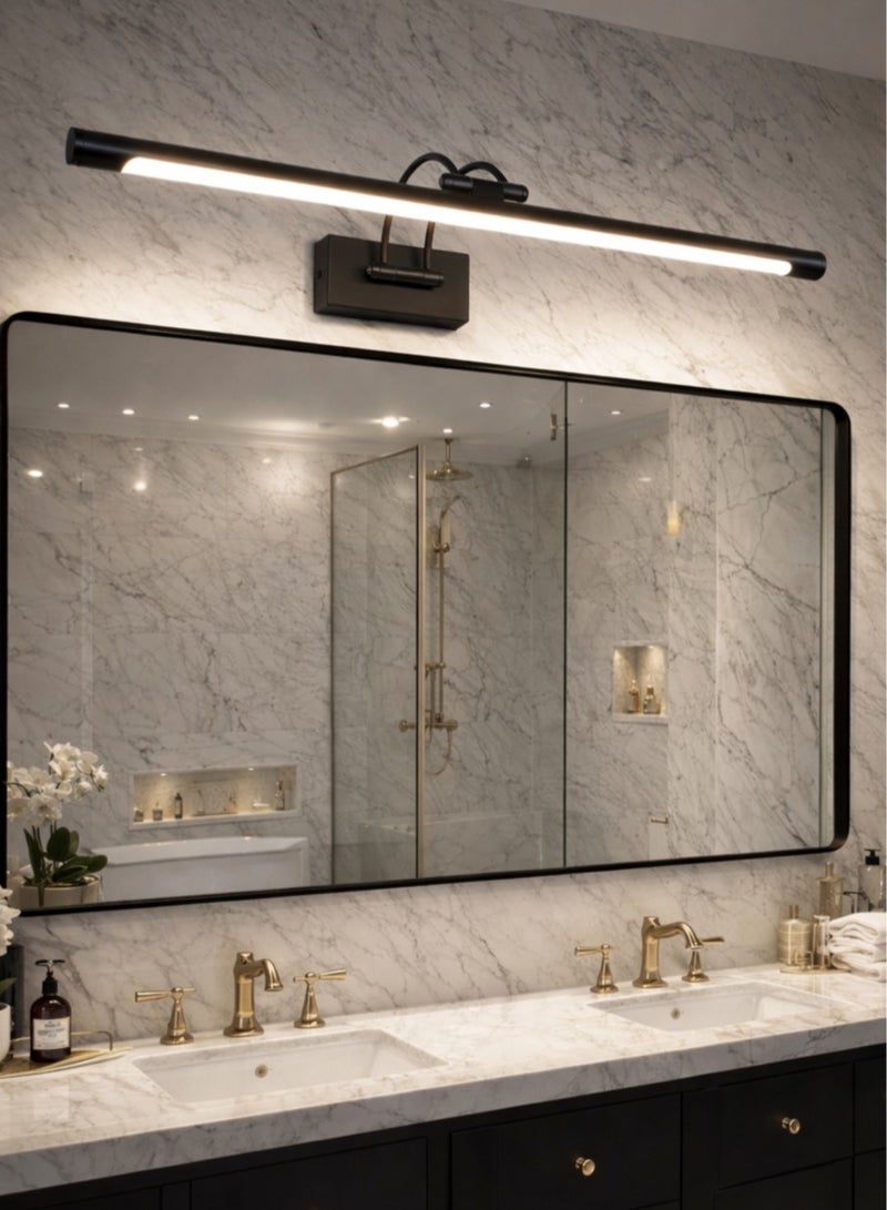 الثريات مصباح حائط LED مودرن 15W بثلاثة ألوان إضاءة – إضاءة حمام فوق المرآة 60 سم – تصميم أنيق أسود