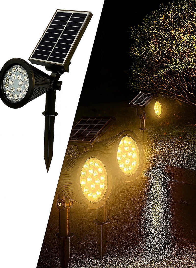 الثريات كشاف حديقة بالطاقة الشمسية 18 واط LED عالي السطوع مقاوم للماء – مصباح إنارة خارجية للممرات والحدائق والساحات والديكور الخارجي