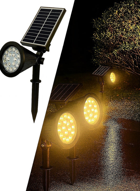 الثريات كشاف حديقة بالطاقة الشمسية 18 واط LED عالي السطوع مقاوم للماء – مصباح إنارة خارجية للممرات والحدائق والساحات والديكور الخارجي