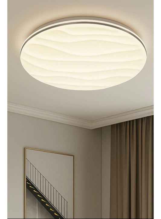 الثريات مصباح سقف LED دائري 40 سم – تصميم عصري مسطح بإضاءة 3 ألوان (أبيض دافئ / طبيعي / بارد) – إنارة مثالية لغرفة النوم والصالة