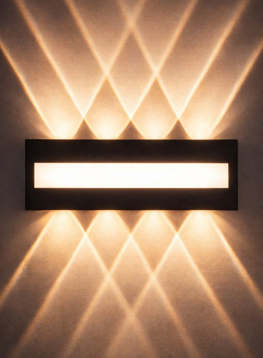 الثريات مصباح حائط LED مودرن بإضاءة مزدوجة للأعلى والأسفل – كشاف جداري ديكور فاخر داخلي وخارجي مقاوم للعوامل الجوية – إنارة حائط عصرية للمداخل والفلل