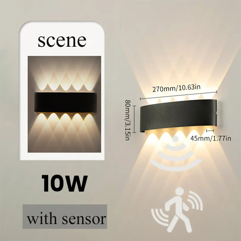 Smart Waterproof LED Wall Lamp – Outdoor Motion Sensor Light, IP66