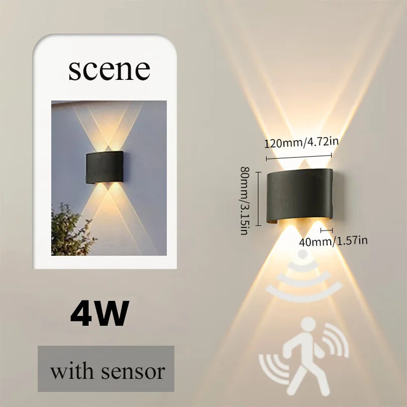 Smart Waterproof LED Wall Lamp – Outdoor Motion Sensor Light, IP66