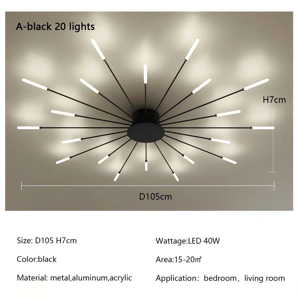 Modern Fireworks LED Ceiling Light – Creative Chandelier for Living & Dining Room
