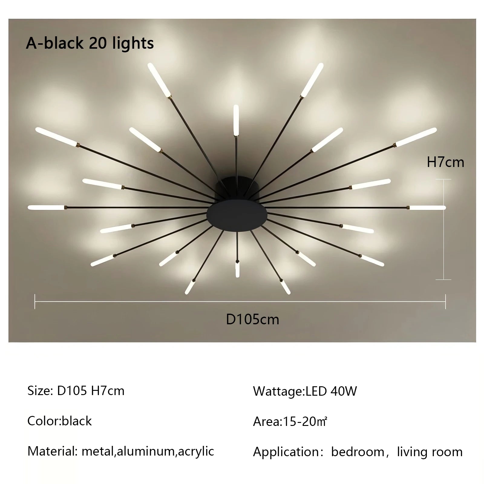 Modern Fireworks LED Ceiling Light – Creative Chandelier for Living & Dining Room
