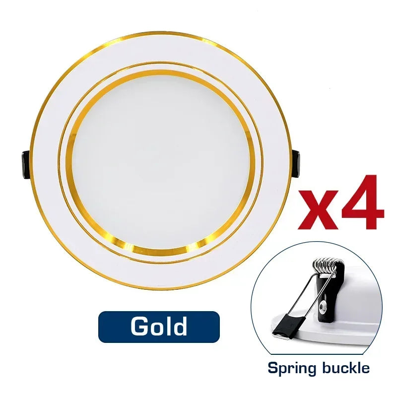 4PCS LED Ceiling Lamps – Recessed Downlight Panels (5W–18W)