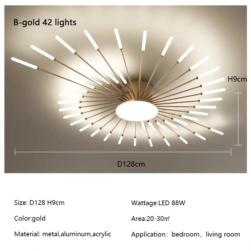 Modern Fireworks LED Ceiling Light – Creative Chandelier for Living & Dining Room