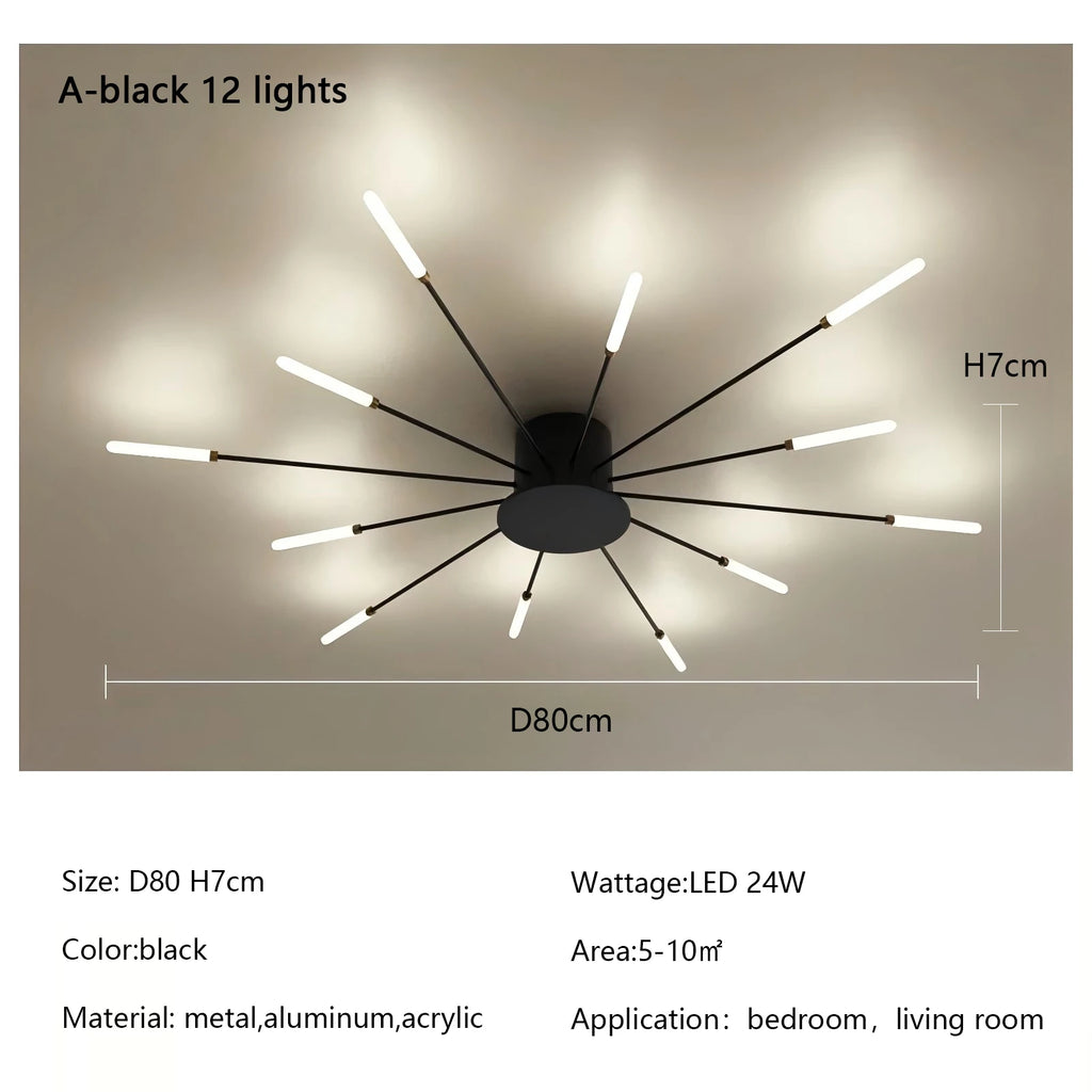 Modern Fireworks LED Ceiling Light – Creative Chandelier for Living & Dining Room