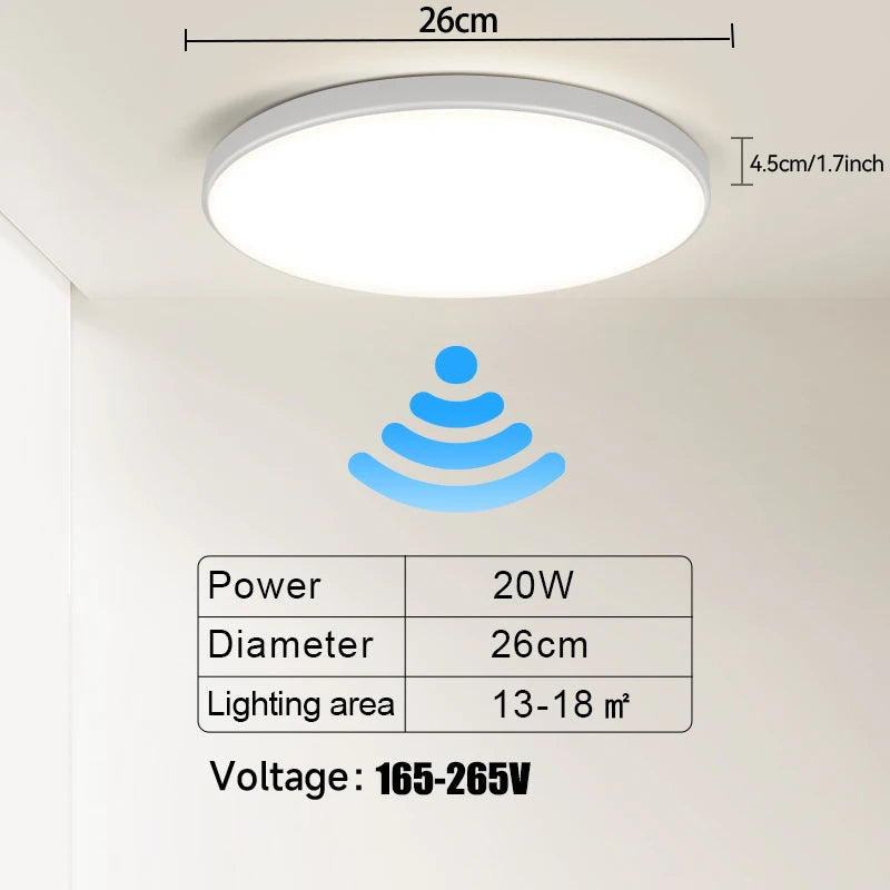 LED Radar Sensing Ceiling Lamp – Smart Motion Sensor Light
