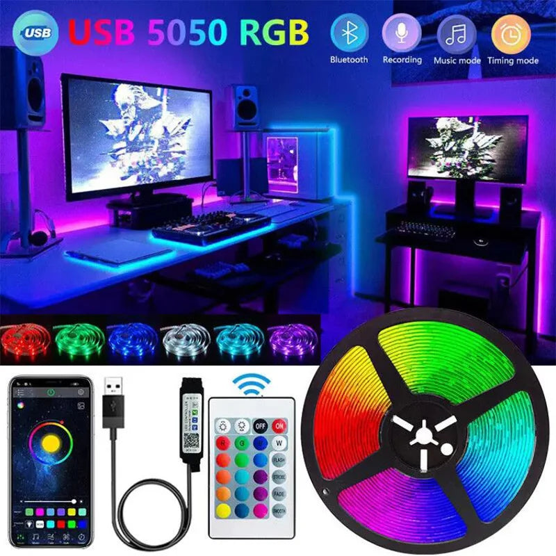Bluetooth RGB LED Strip Lights – SMD 5050 with APP & Remote Control