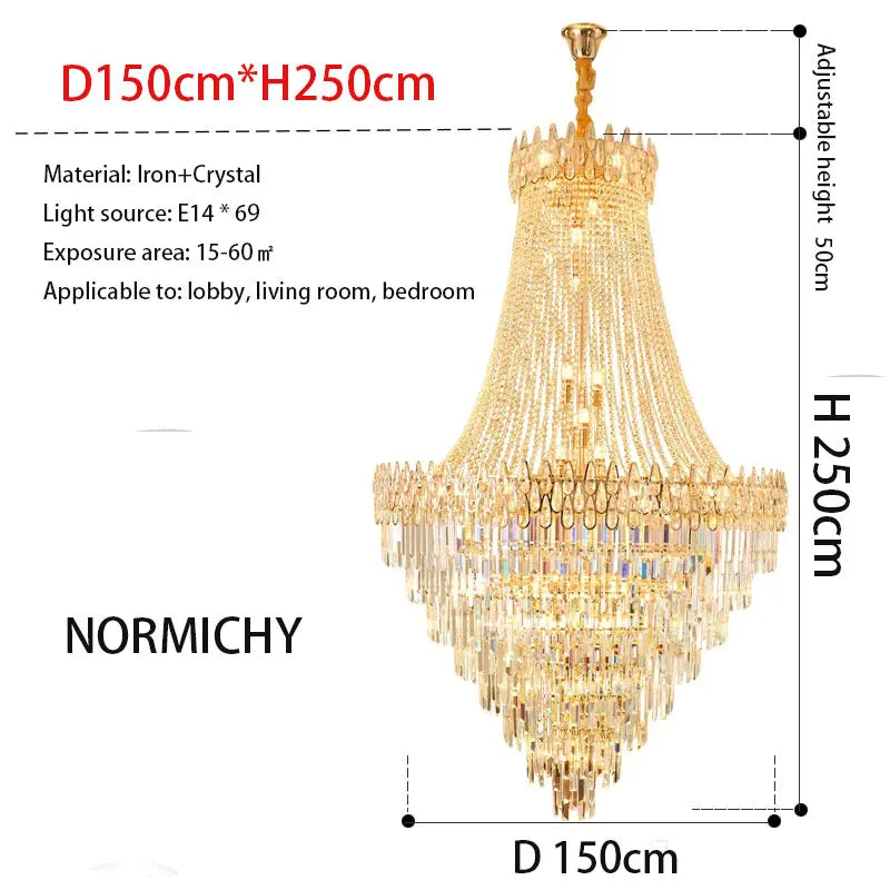 Luxury Crystal Pendant Lamp – Modern Chandelier for Living Room & Hall