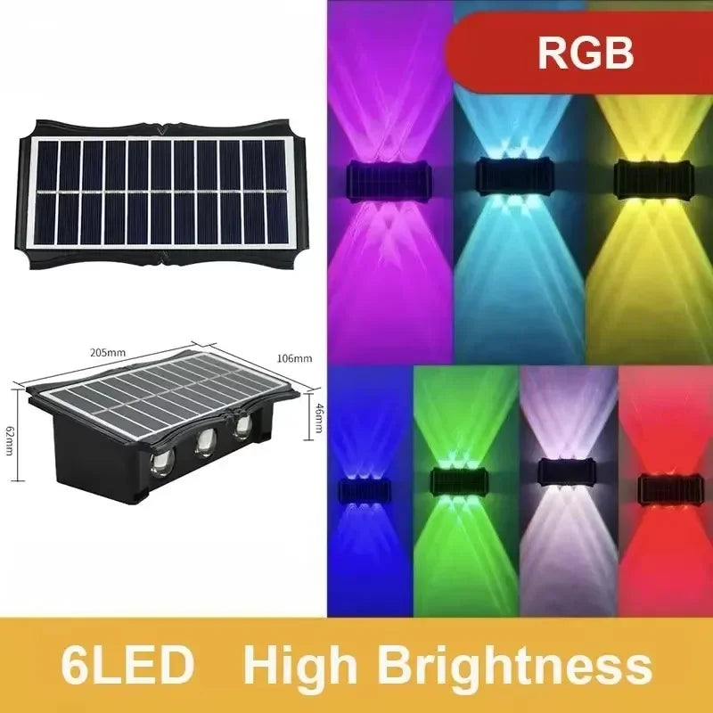 Solar LED Wall Light – Waterproof Outdoor Lamp with 4/6/8 LEDs for Garden & Fence