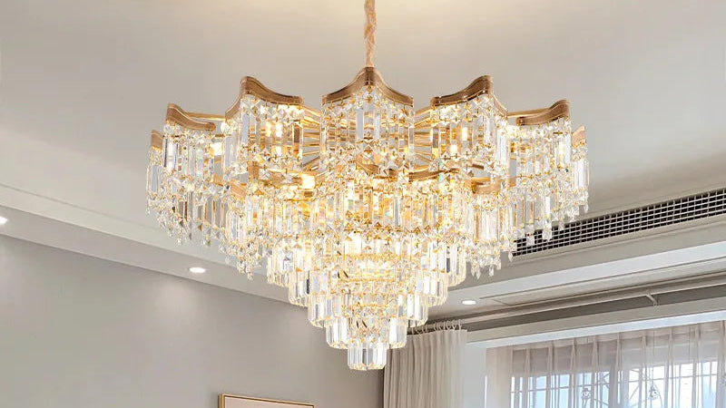 Modern LED Crystal Ceiling Chandelier – Elegant Pendant Light Fixture