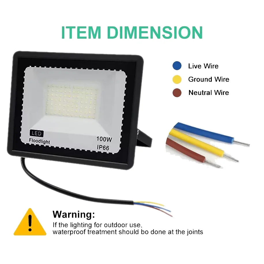 LED PIR Motion Sensor Floodlight – Waterproof Outdoor Spotlight (10W–100W)