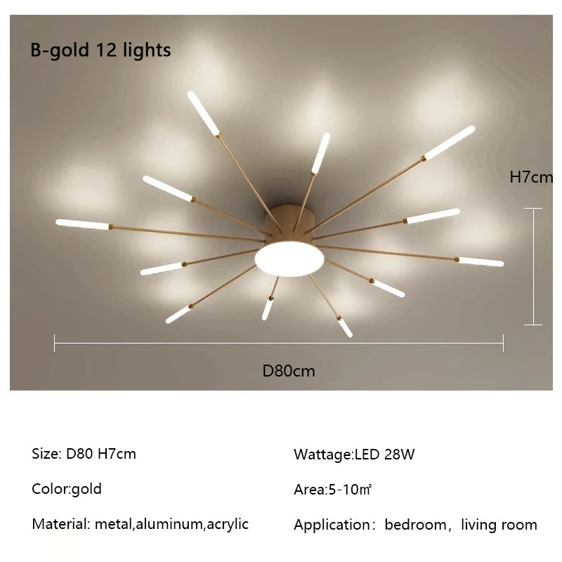 Modern Fireworks LED Ceiling Light – Creative Chandelier for Living & Dining Room
