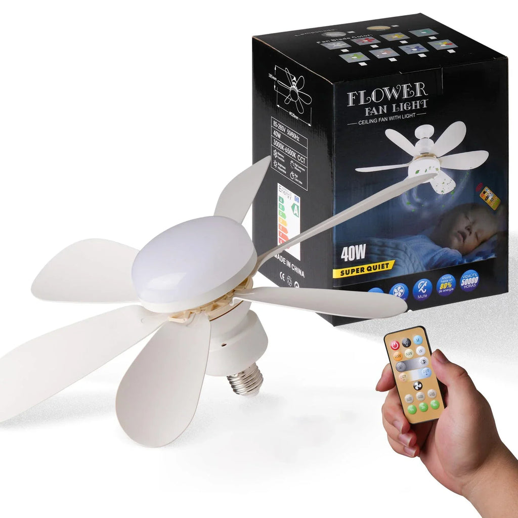 LED Ceiling Fan Light 40W – E27 with Remote Control (Dimmable)