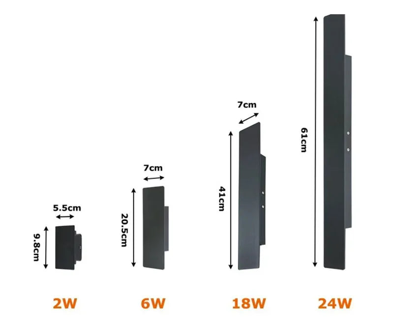 Modern Waterproof LED Wall Light (Up & Down, 18W)