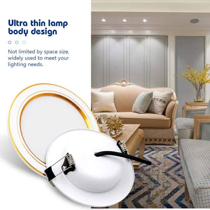 4PCS LED Ceiling Lamps – Recessed Downlight Panels (5W–18W)