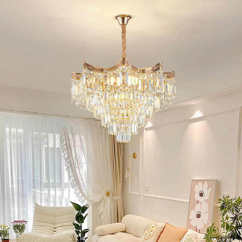 Modern LED Crystal Ceiling Chandelier – Elegant Pendant Light Fixture