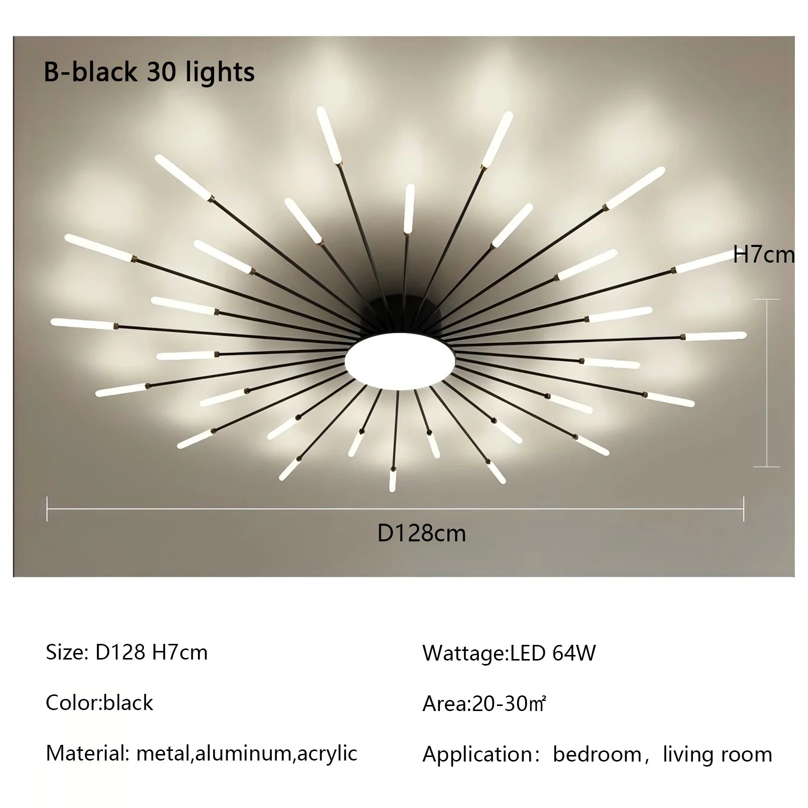 Modern Fireworks LED Ceiling Light – Creative Chandelier for Living & Dining Room