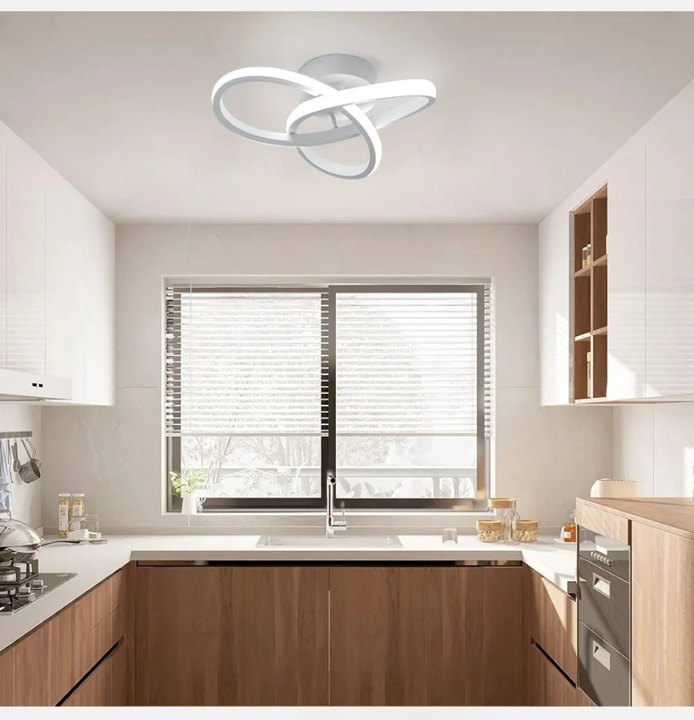 Modern LED Ceiling Lamp – 3-Color Household Chandelier for Bedroom & Dining Room