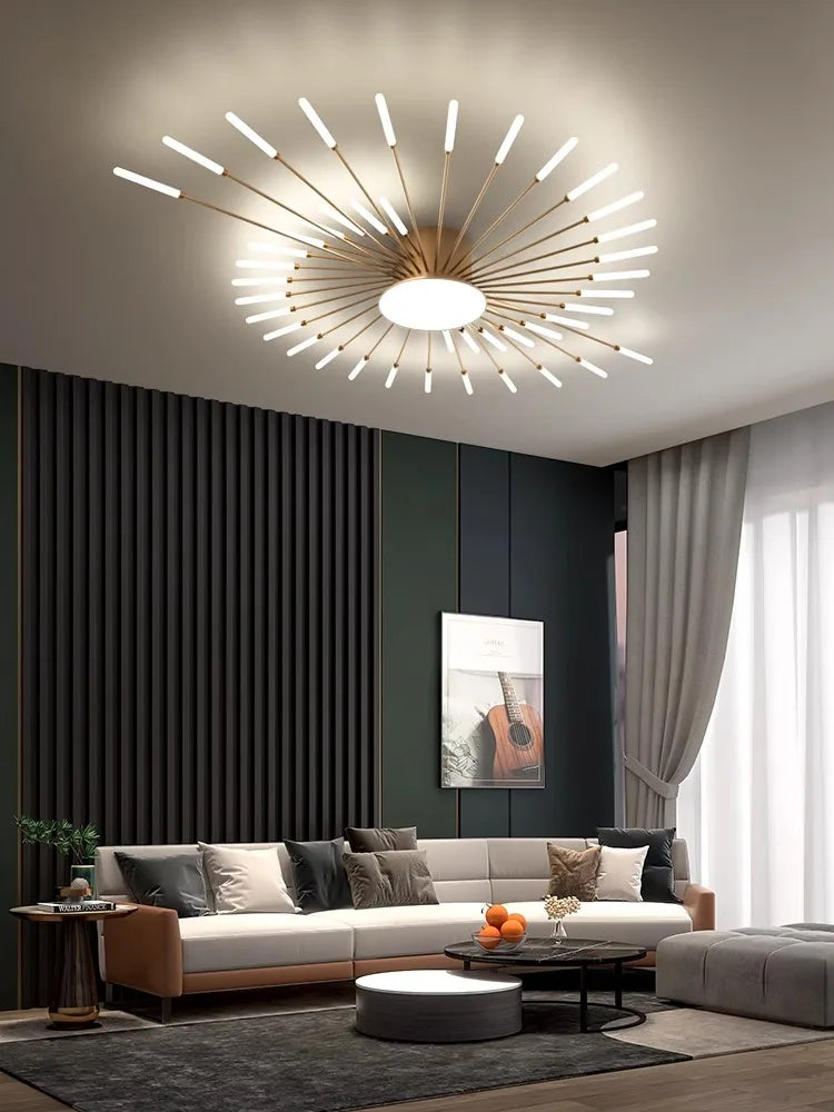 Modern Fireworks LED Ceiling Light – Creative Chandelier for Living & Dining Room