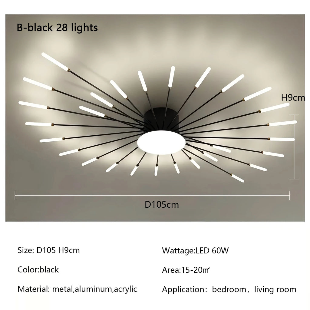 Modern Fireworks LED Ceiling Light – Creative Chandelier for Living & Dining Room