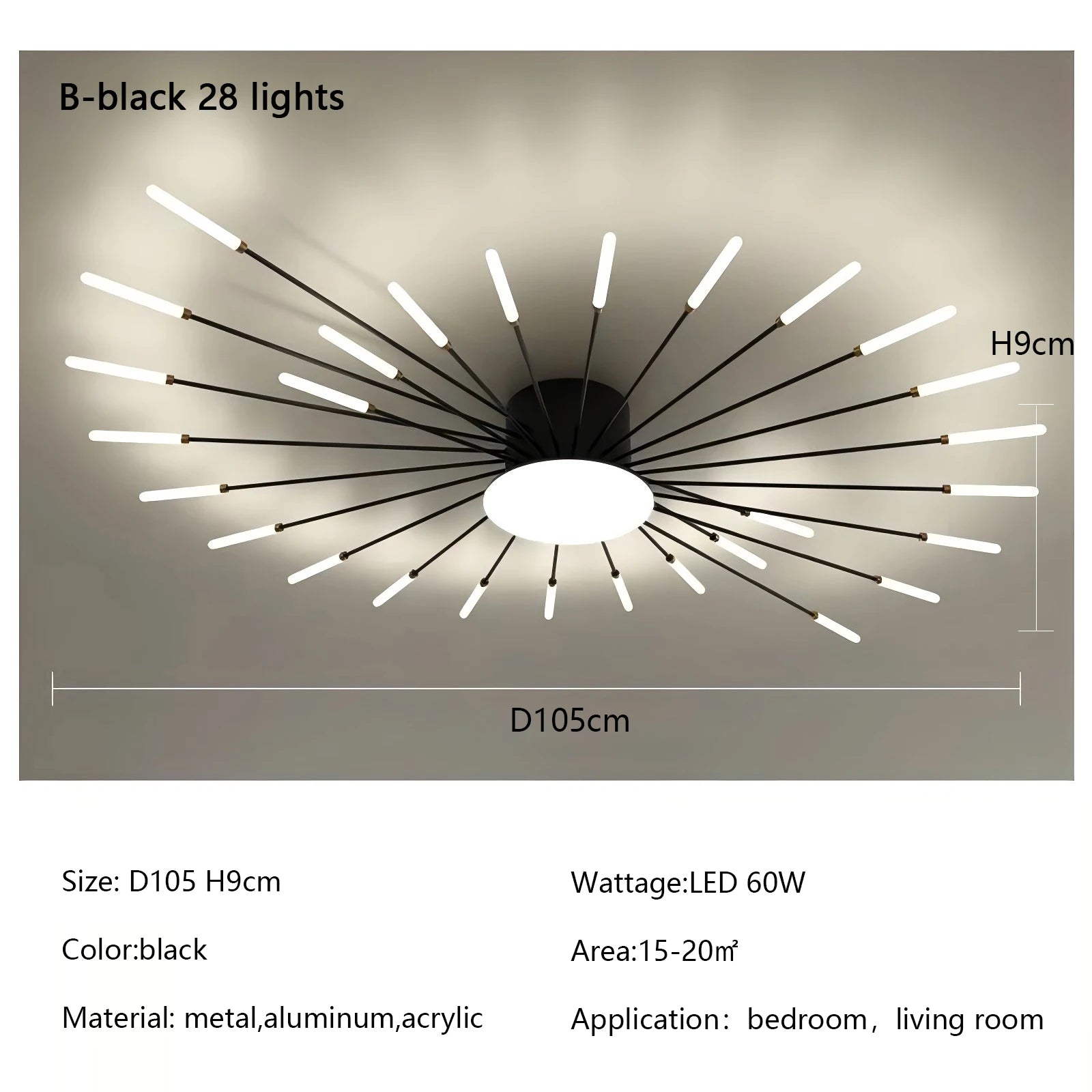 Modern Fireworks LED Ceiling Light – Creative Chandelier for Living & Dining Room