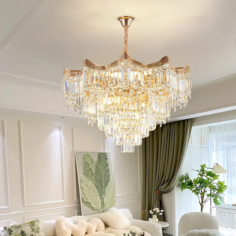 Modern LED Crystal Ceiling Chandelier – Elegant Pendant Light Fixture