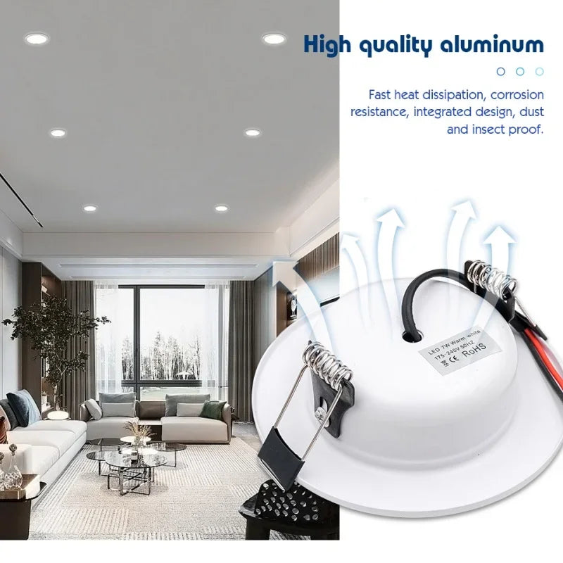 4PCS LED Ceiling Lamps – Recessed Downlight Panels (5W–18W)
