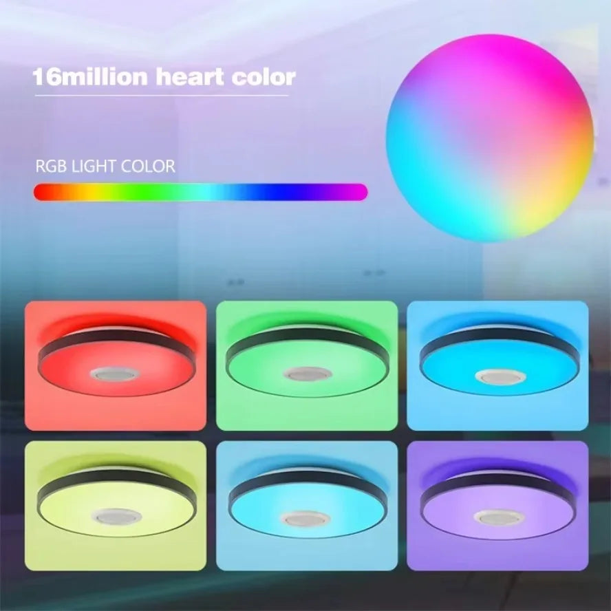 TUYA Smart LED Ceiling Lamp with Bluetooth Speaker – RGB & Remote Control