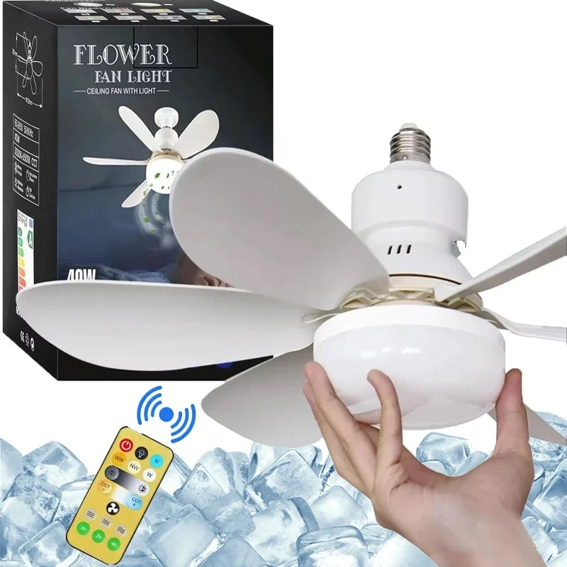 LED Ceiling Fan Light 40W – E27 with Remote Control (Dimmable)