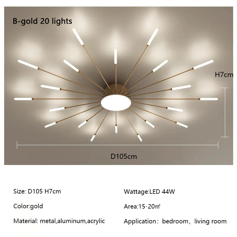 Modern Fireworks LED Ceiling Light – Creative Chandelier for Living & Dining Room