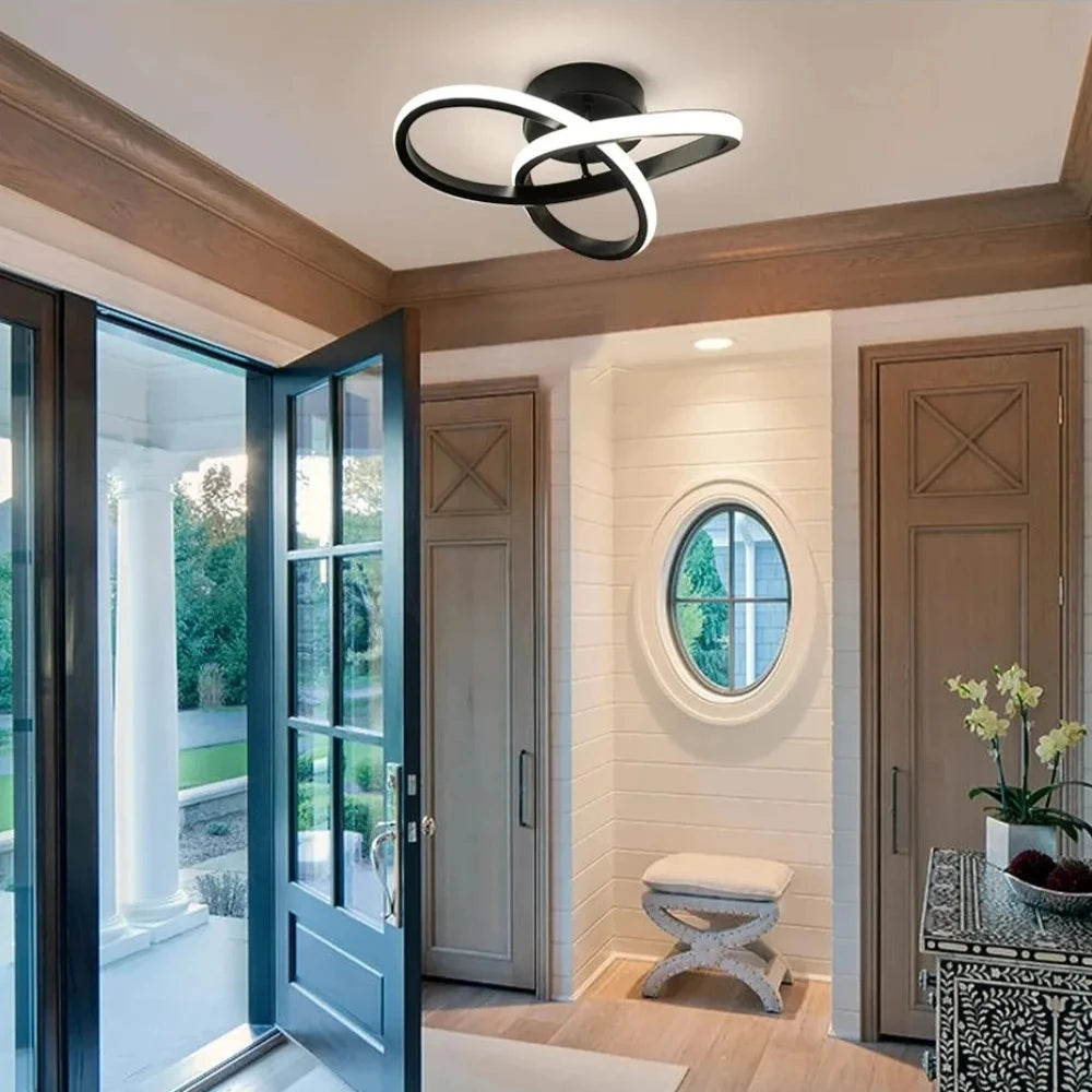 Modern LED Ceiling Lamp – 3-Color Household Chandelier for Bedroom & Dining Room