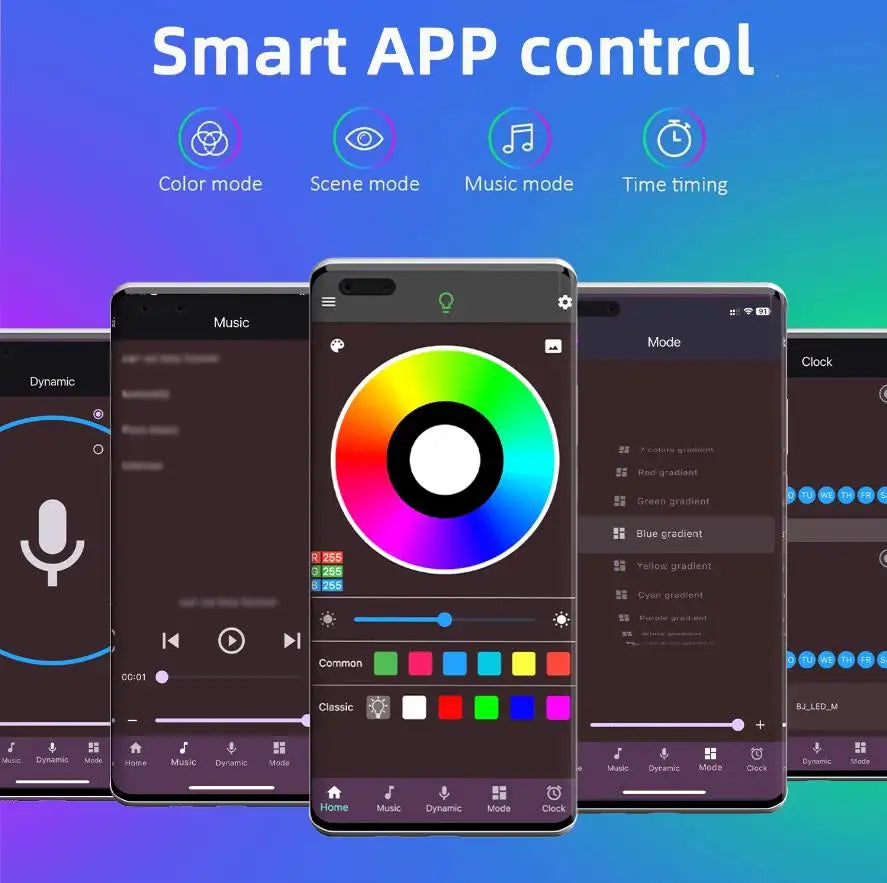 EU Plug RGB LED Strip Light – 24V APP-Controlled Flexible Tape (10m–40m)