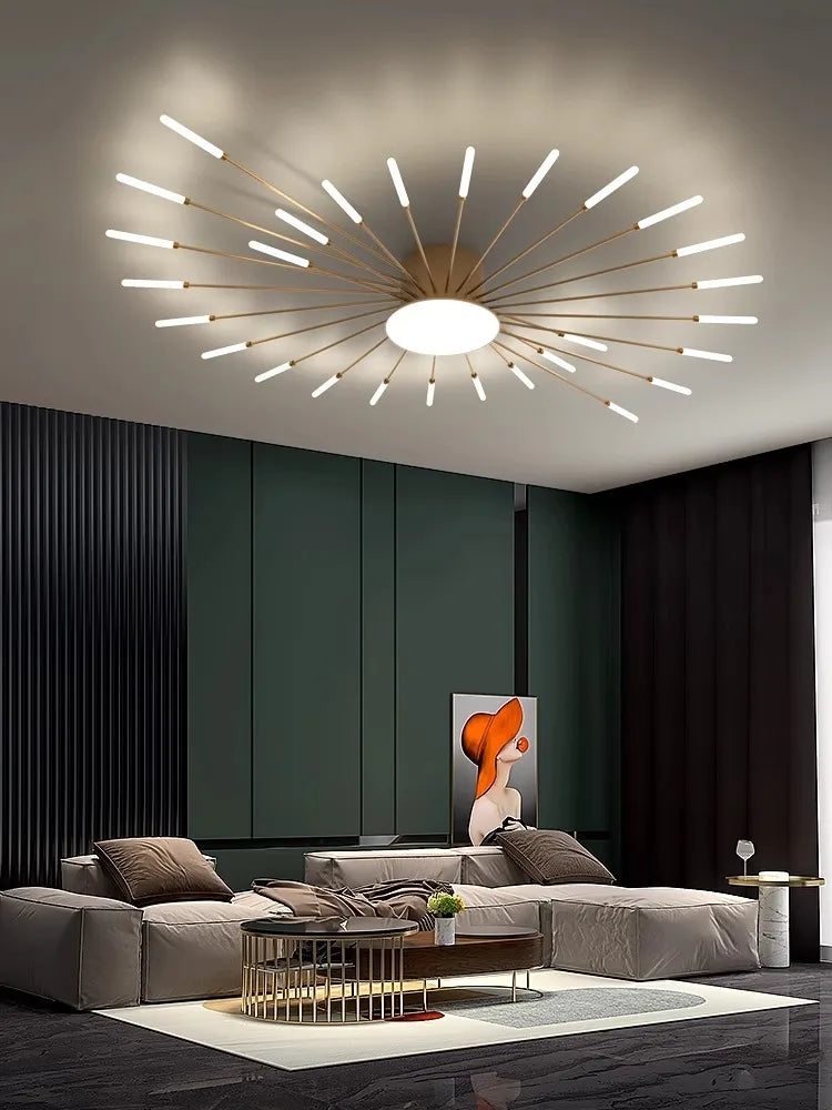 Modern Fireworks LED Ceiling Light – Creative Chandelier for Living & Dining Room