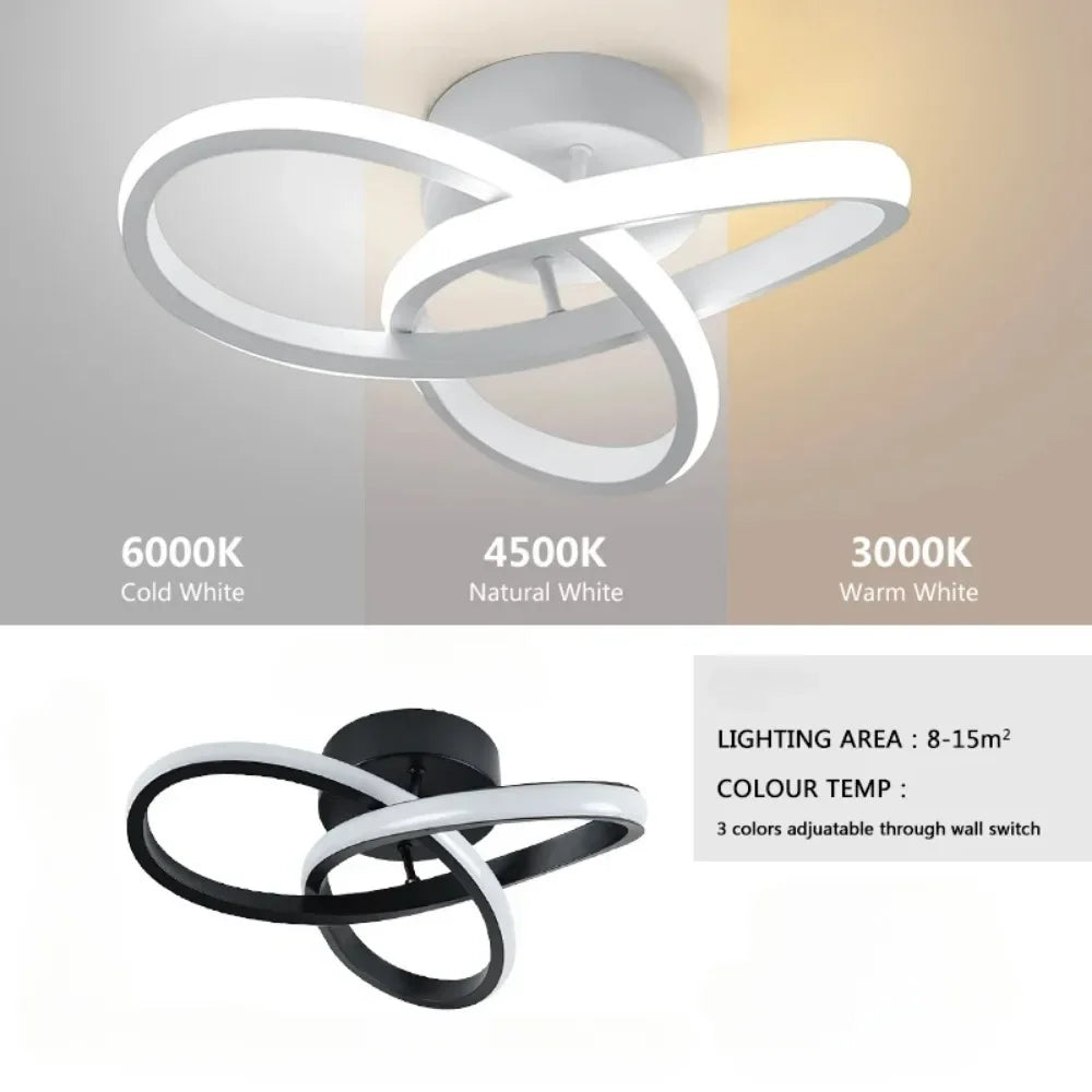 Modern LED Ceiling Lamp – 3-Color Household Chandelier for Bedroom & Dining Room