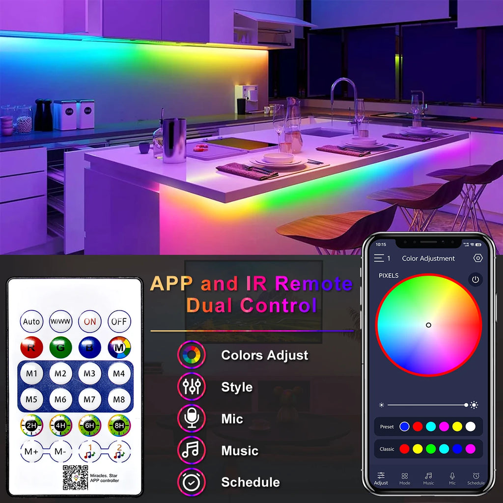 5V RGB Neon Strip Light – USB Powered, Waterproof & Bluetooth Control
