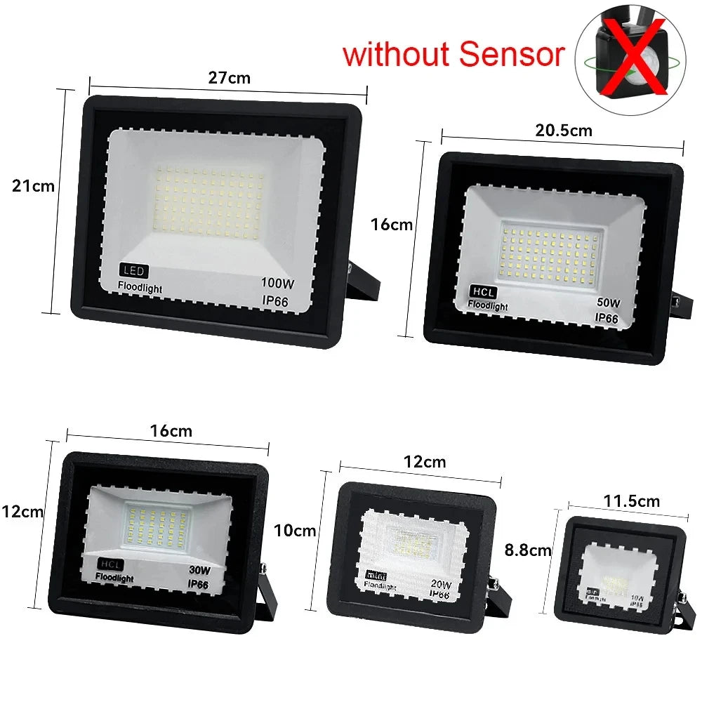 LED PIR Motion Sensor Floodlight – Waterproof Outdoor Spotlight (10W–100W)