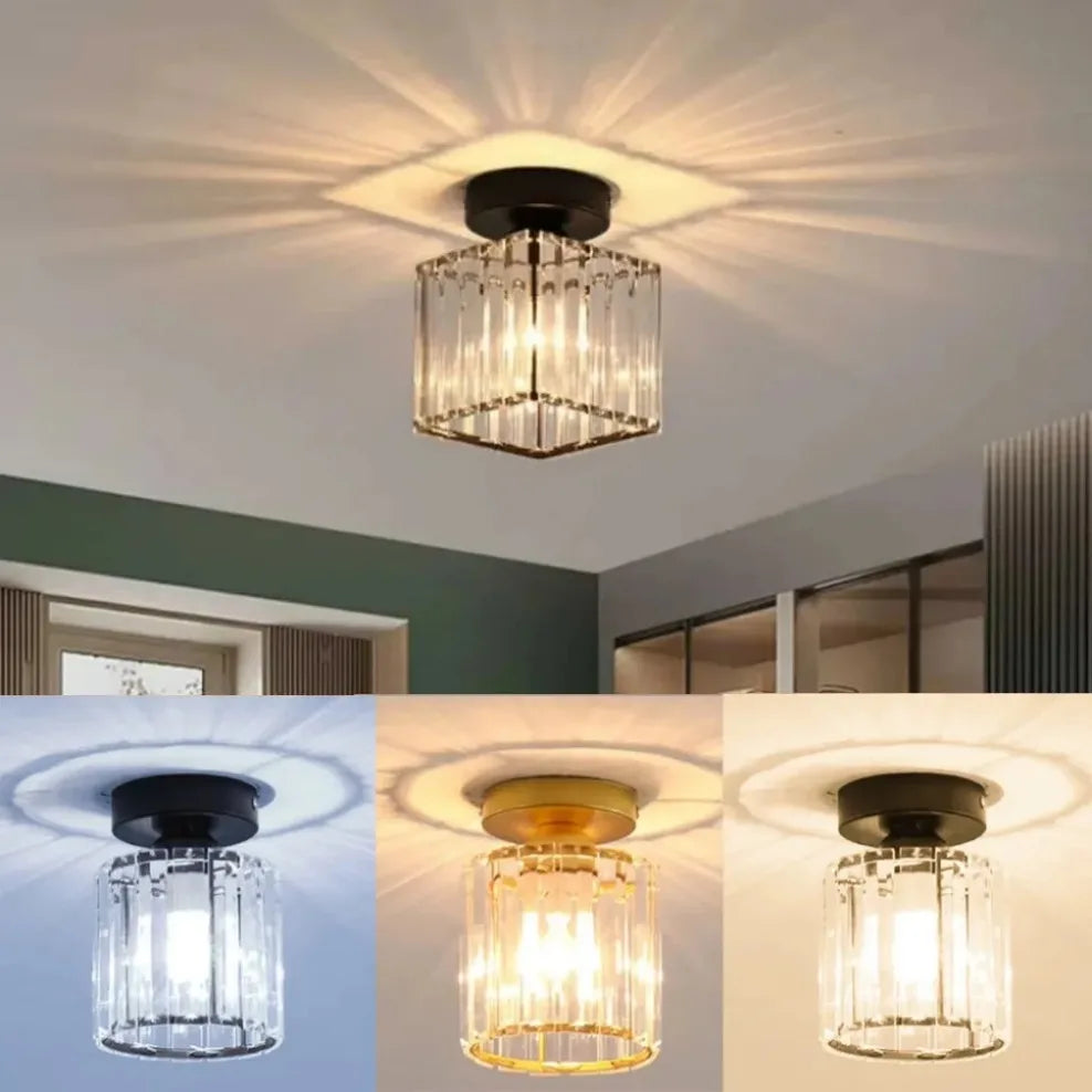 Nordic LED Acrylic Ceiling Lamp – E27, 3-Color Mode