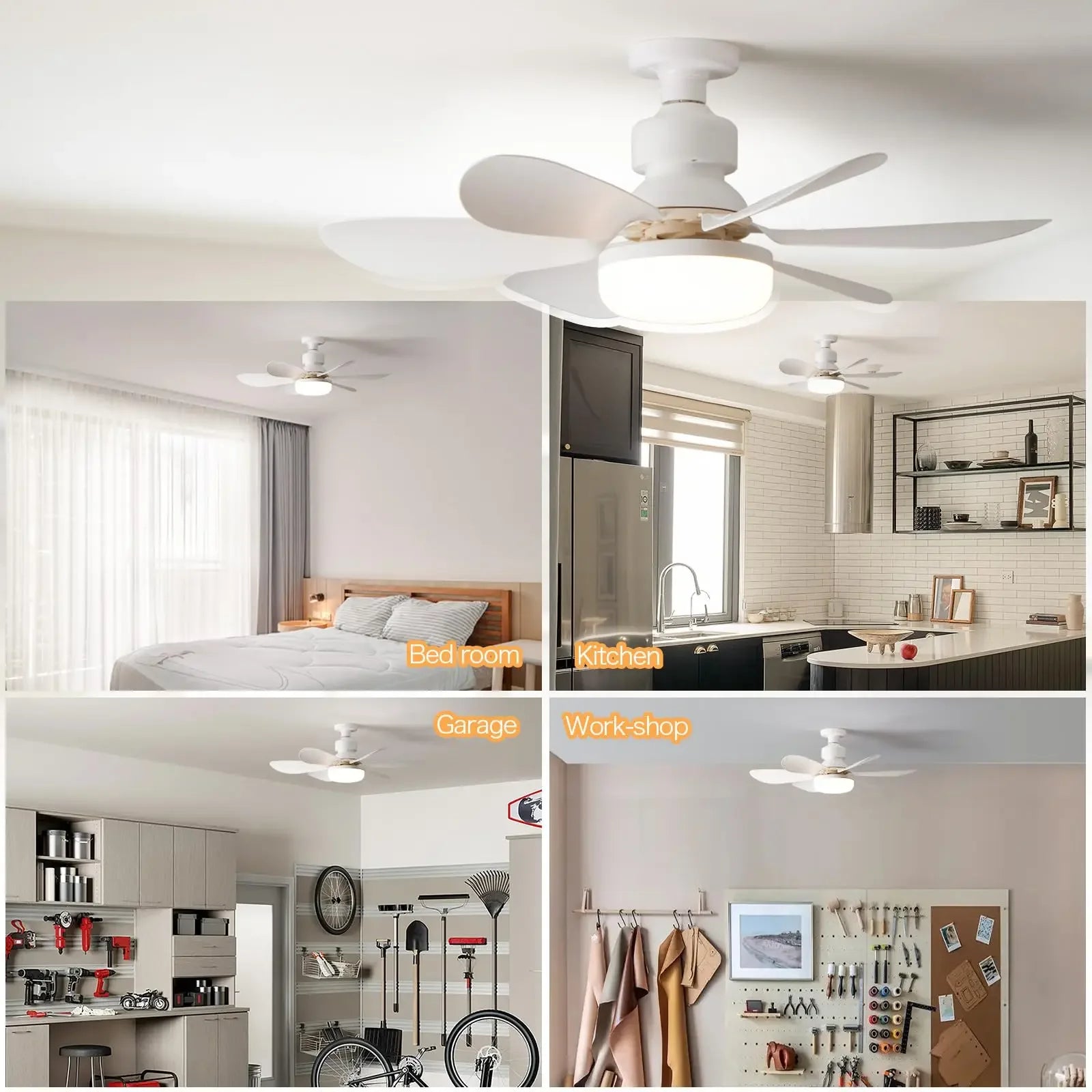 LED Ceiling Fan Light 40W – E27 with Remote Control (Dimmable)