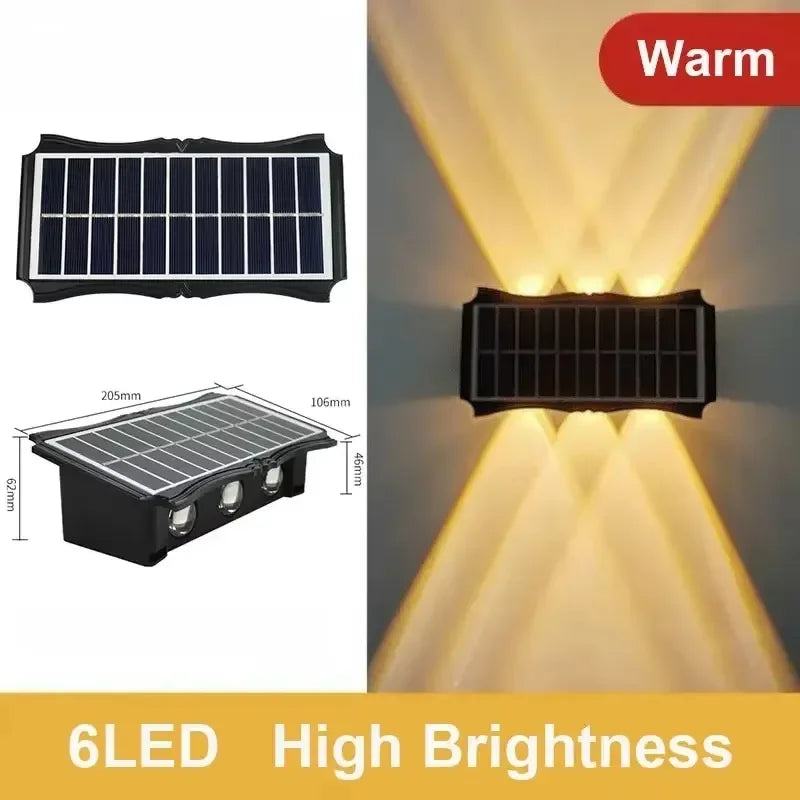 Solar LED Wall Light – Waterproof Outdoor Lamp with 4/6/8 LEDs for Garden & Fence