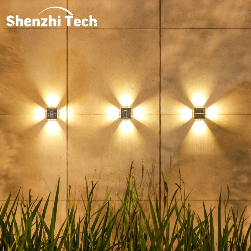 16 LEDs Solar Wall Light – Waterproof Four-Leaf Clover Lamp for Garden & Balcony (2 Pack)