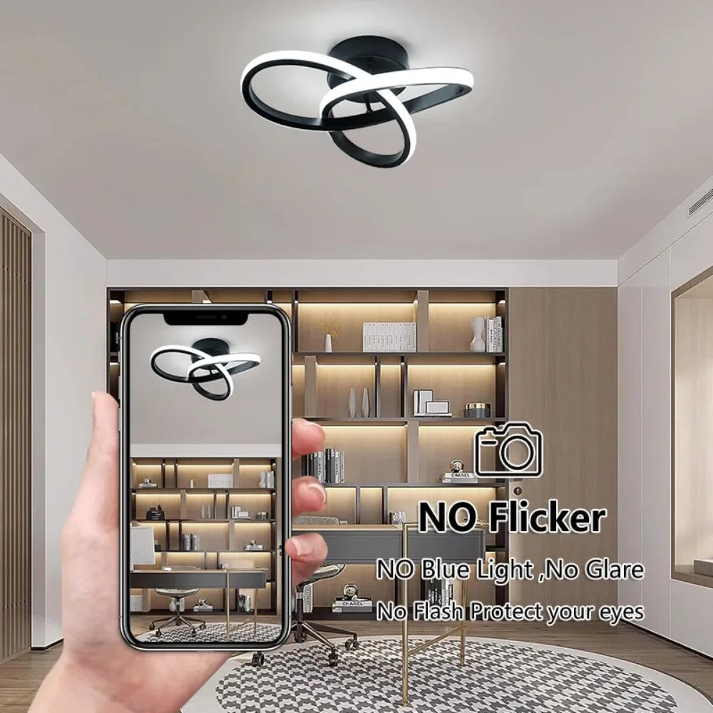 Modern LED Ceiling Lamp – 3-Color Household Chandelier for Bedroom & Dining Room