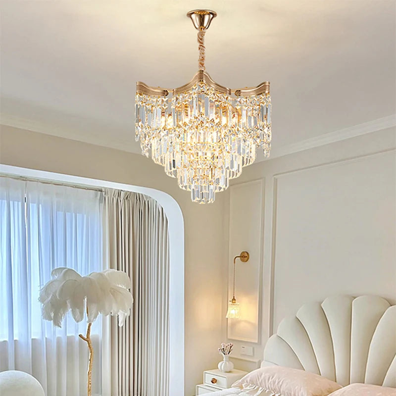 Modern LED Crystal Ceiling Chandelier – Elegant Pendant Light Fixture