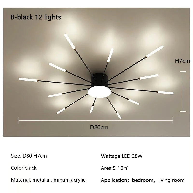 Modern Fireworks LED Ceiling Light – Creative Chandelier for Living & Dining Room